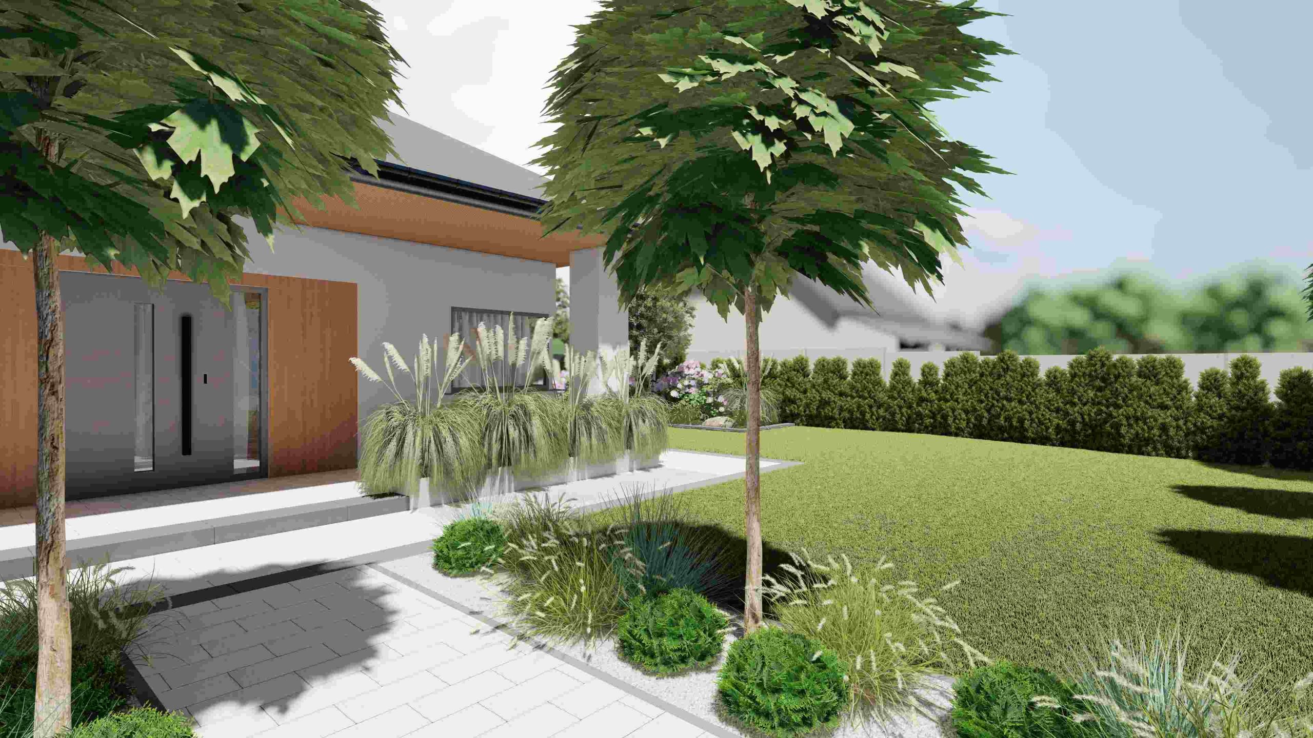 wejście do ogrodu nowoczesnego 