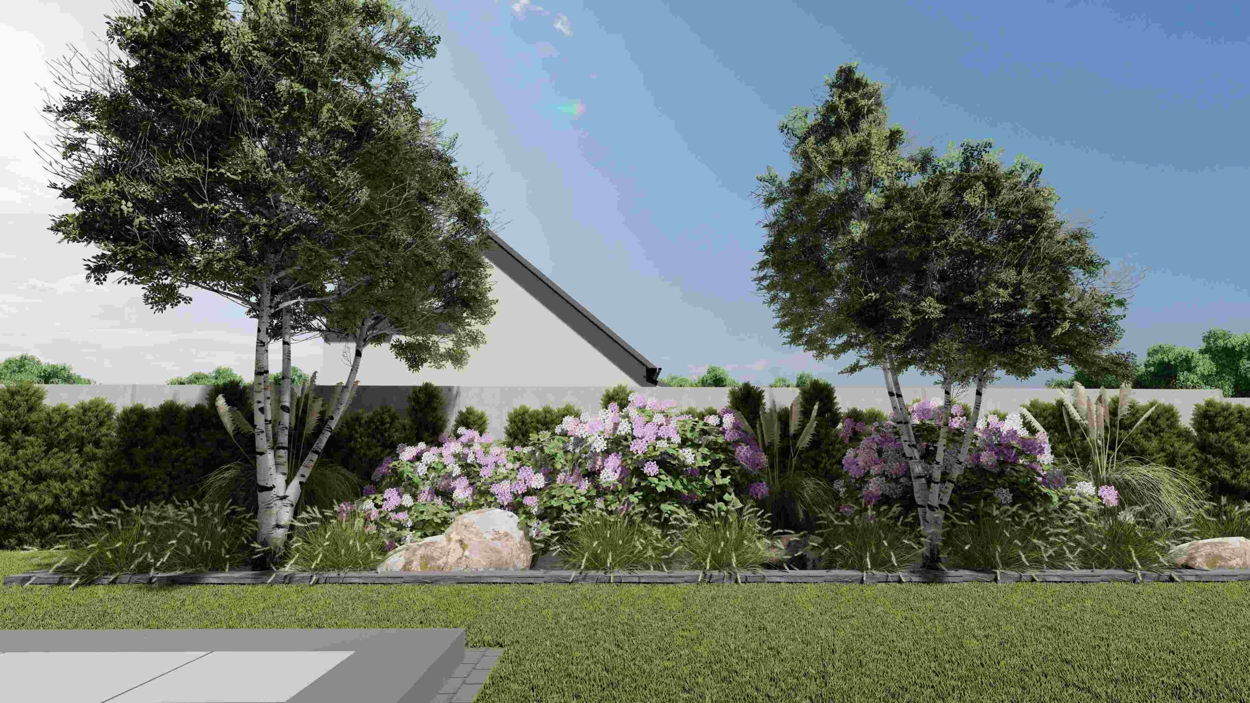 rabata z brzozami w nowoczesnym stylu