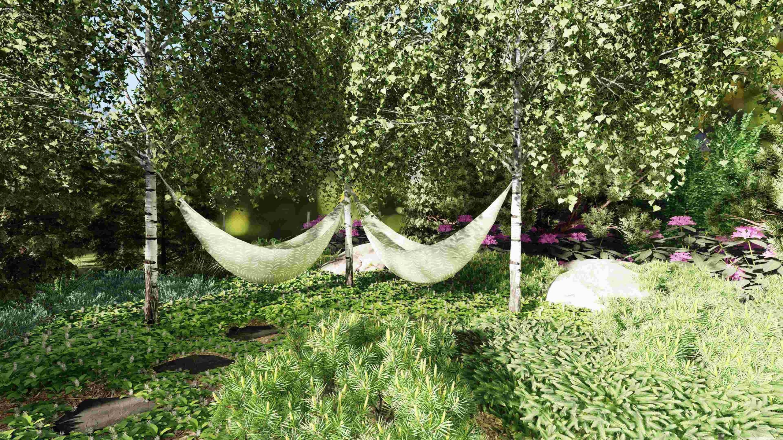 miejsce wypoczynku z hamakami