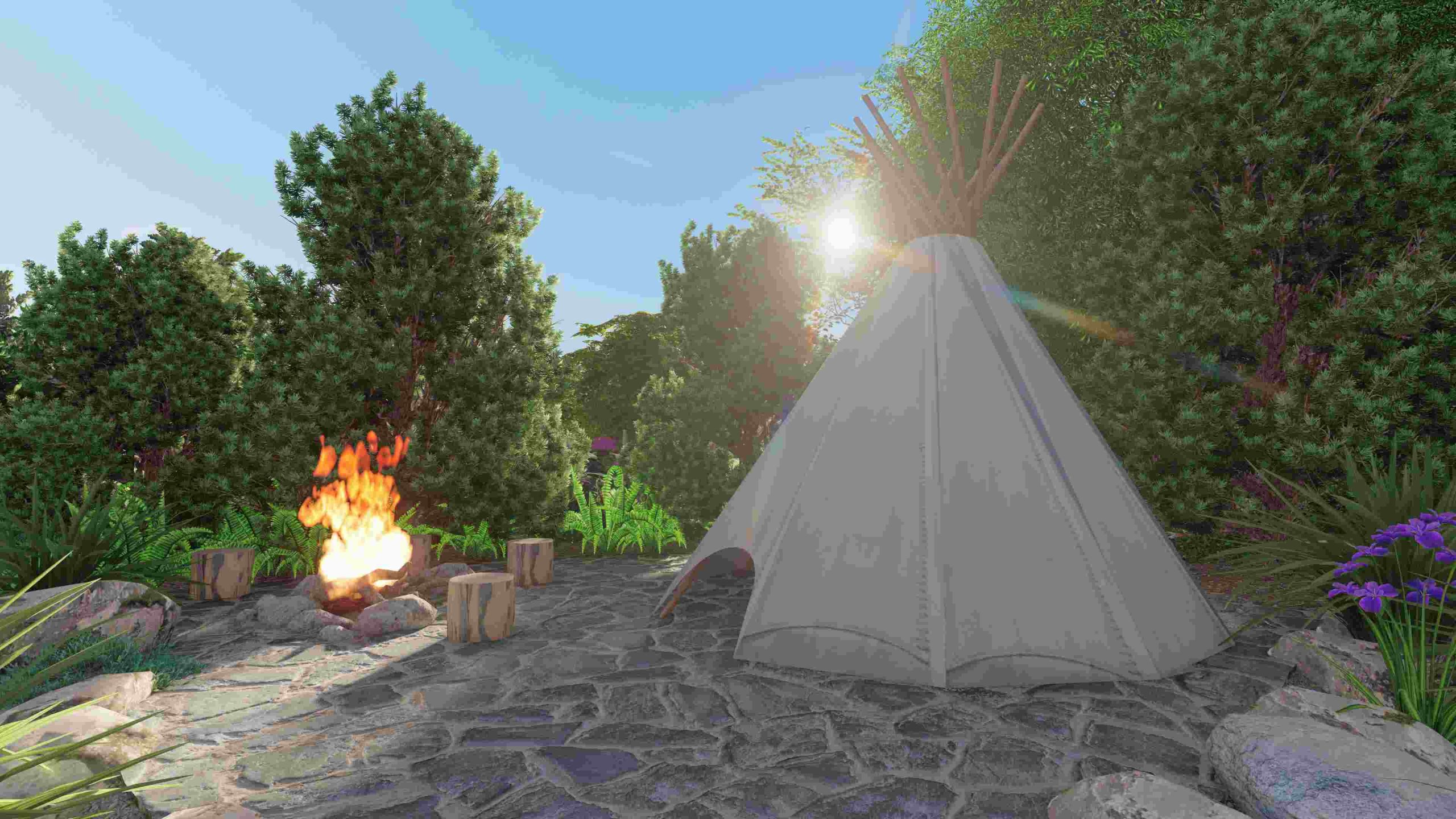 miejsce na ognisko z tipi