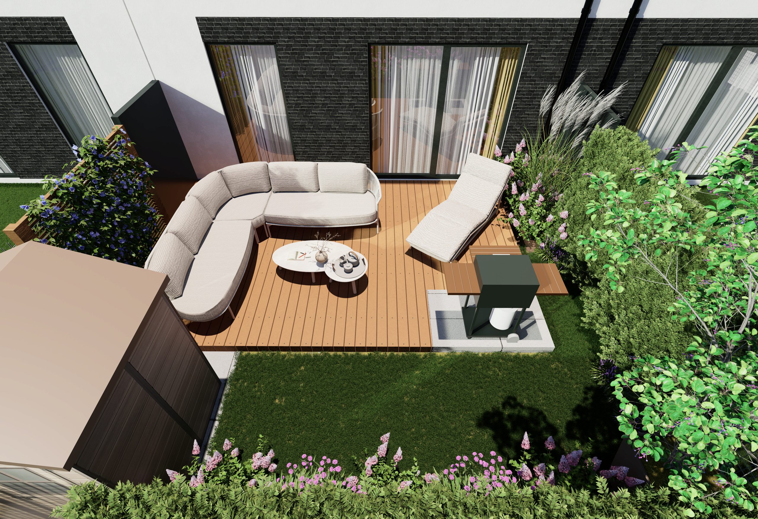 ogród jest malutki ale funkcjonalny